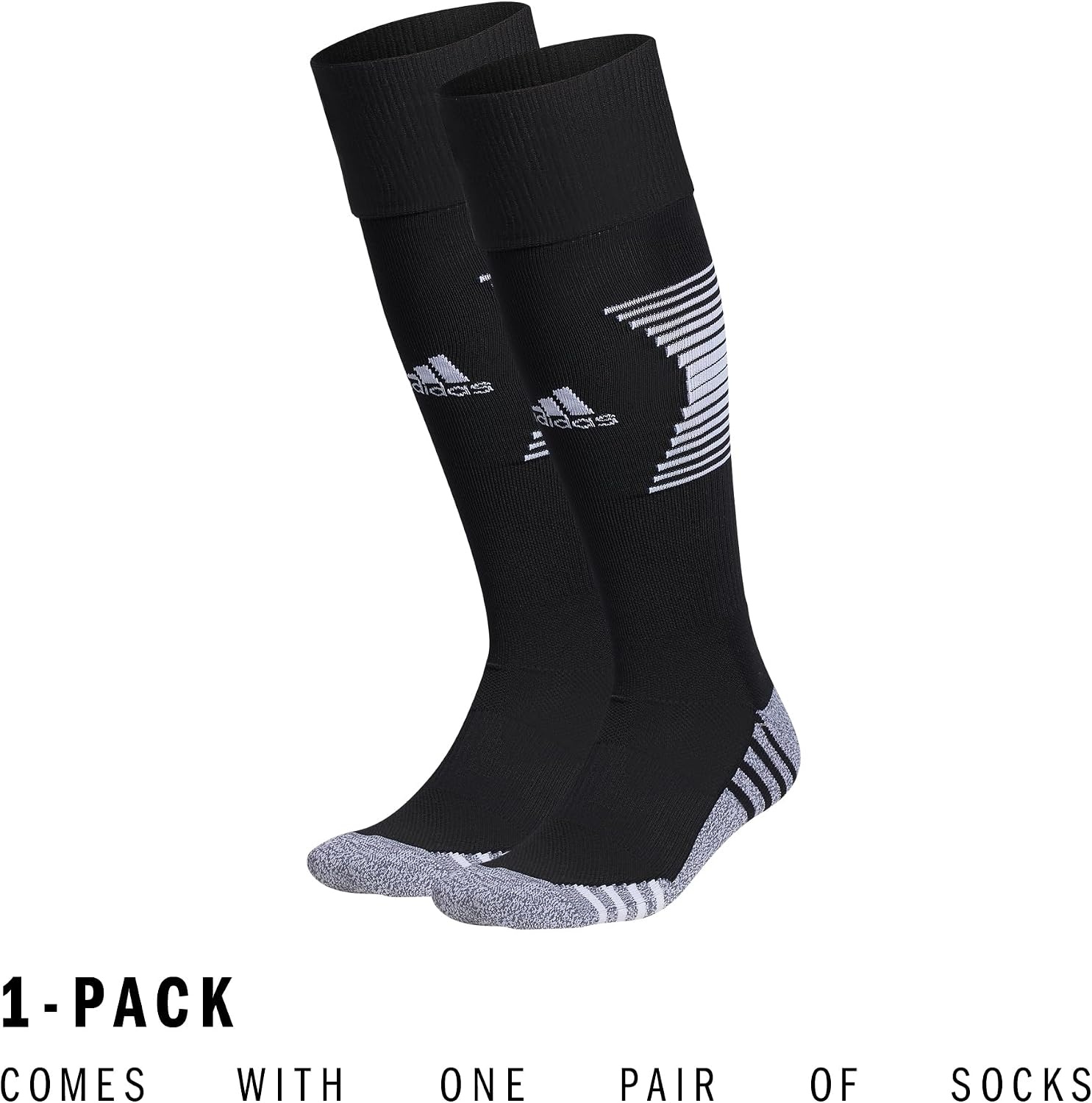 image:imageadidas Unisex Team Speed Soccer Socks or Calf Sleeves 1 Pair OvertheCalf3BlackWhite