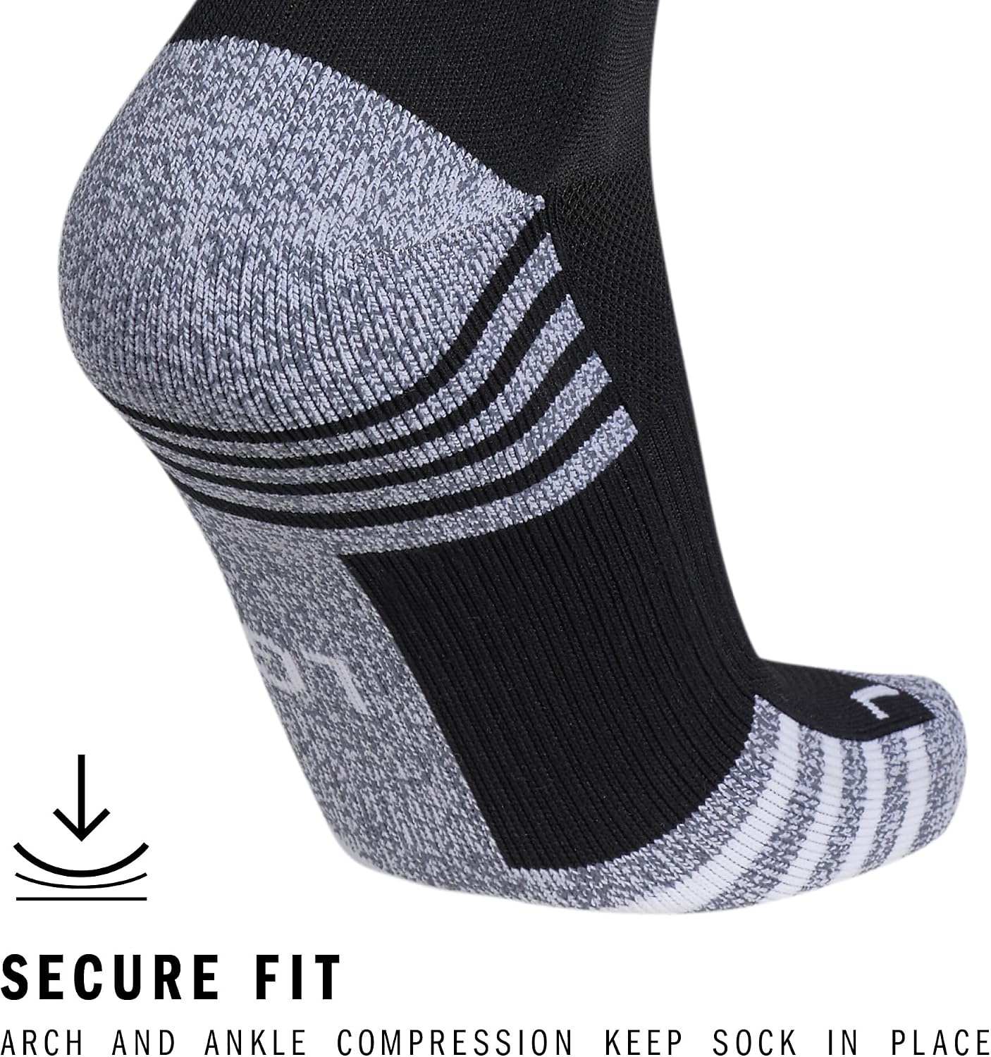 image:imageadidas Unisex Team Speed Soccer Socks or Calf Sleeves 1 Pair OvertheCalf3BlackWhite