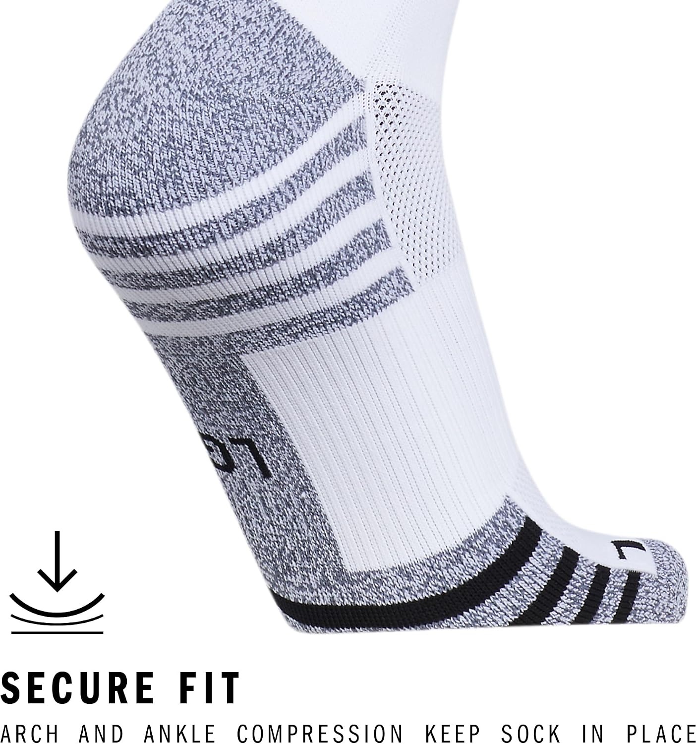 image:imageadidas Unisex Team Speed Soccer Socks or Calf Sleeves 1 Pair OvertheCalf3WhiteBlack
