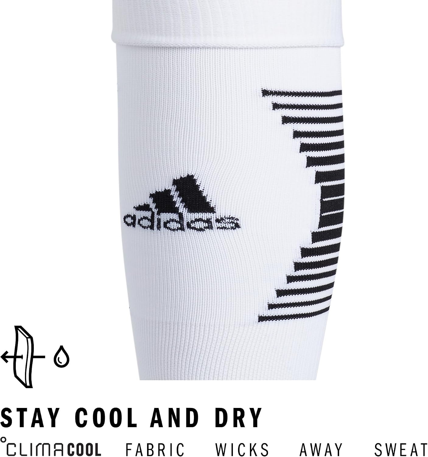 image:imageadidas Unisex Team Speed Soccer Socks or Calf Sleeves 1 Pair OvertheCalf3WhiteBlack