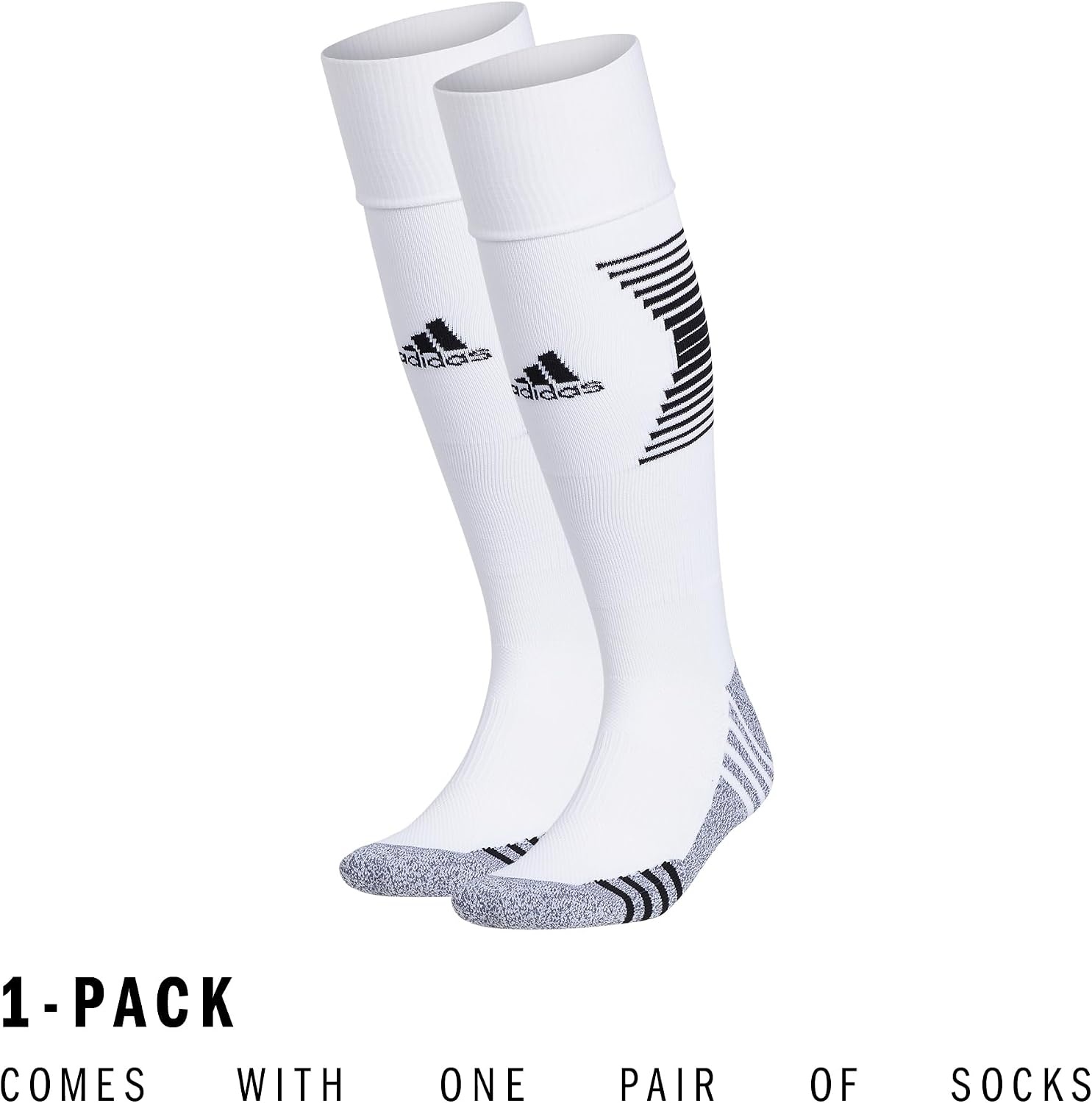 image:imageadidas Unisex Team Speed Soccer Socks or Calf Sleeves 1 Pair OvertheCalf3WhiteBlack