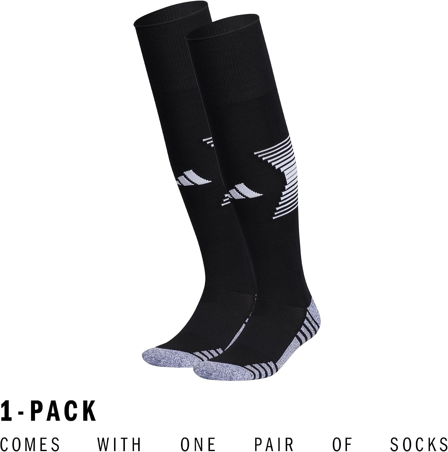 image:imageadidas Unisex Team Speed Soccer Socks or Calf Sleeves 1 Pair OvertheCalfBlackWhite4Sock