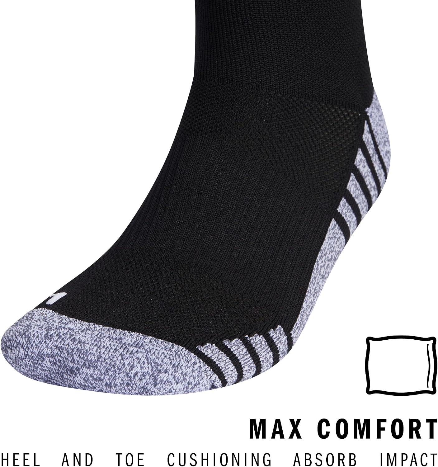 image:imageadidas Unisex Team Speed Soccer Socks or Calf Sleeves 1 Pair OvertheCalfBlackWhite4Sock