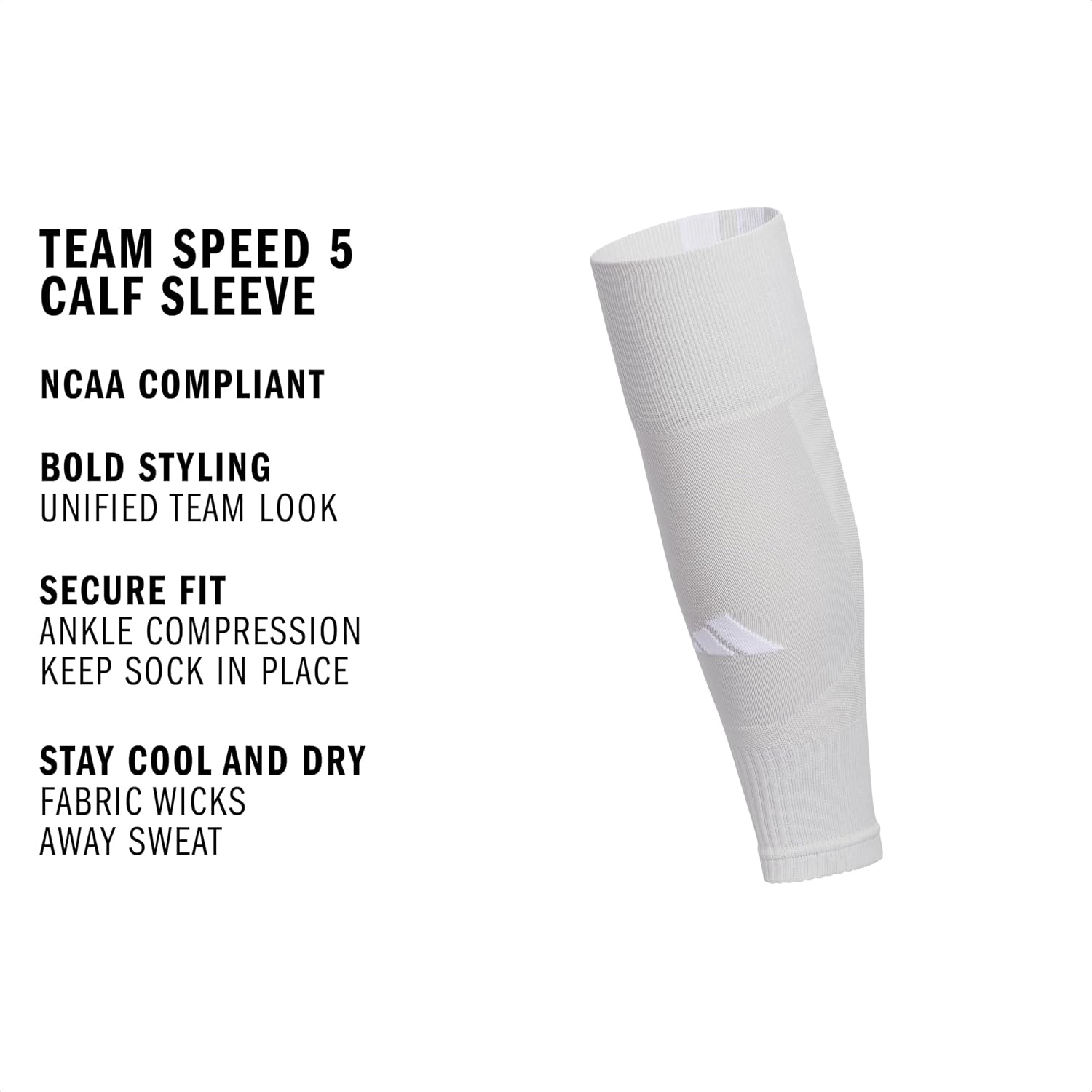image:imageadidas Unisex Team Speed Soccer Socks or Calf Sleeves 1 Pair OvertheCalfBlackWhite5Sleeve