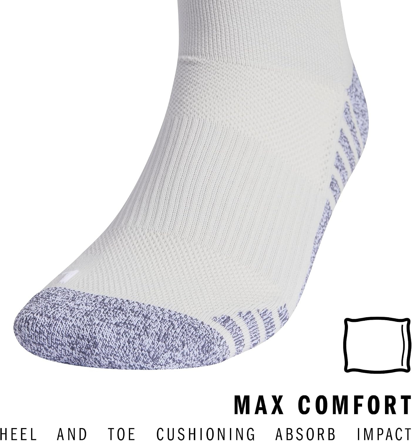 image:imageadidas Unisex Team Speed Soccer Socks or Calf Sleeves 1 Pair OvertheCalfTeam Light GreyWhite4Sock