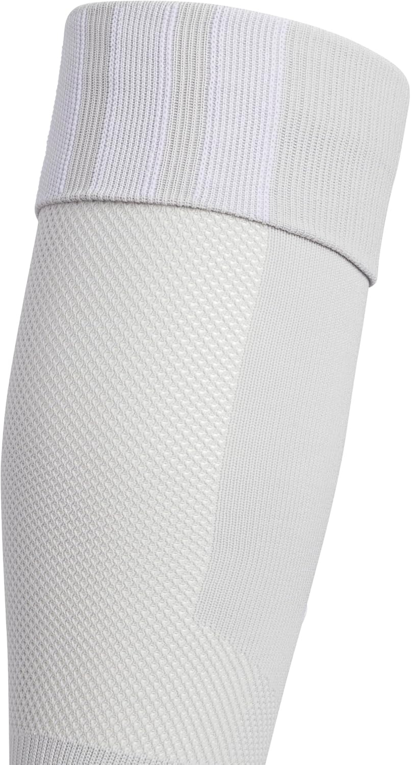 image:imageadidas Unisex Team Speed Soccer Socks or Calf Sleeves 1 Pair OvertheCalfTeam Light GreyWhite5Sock