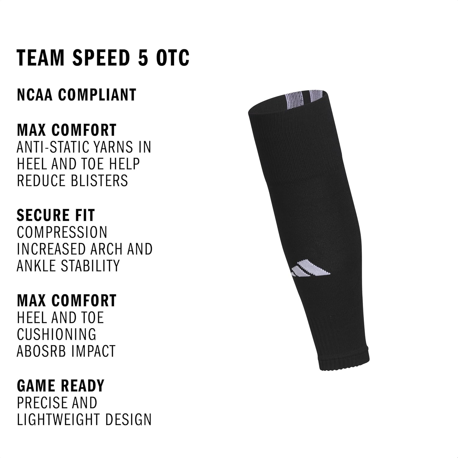 image:imageadidas Unisex Team Speed Soccer Socks or Calf Sleeves 1 Pair OvertheCalfTeam Light GreyWhite5Sock