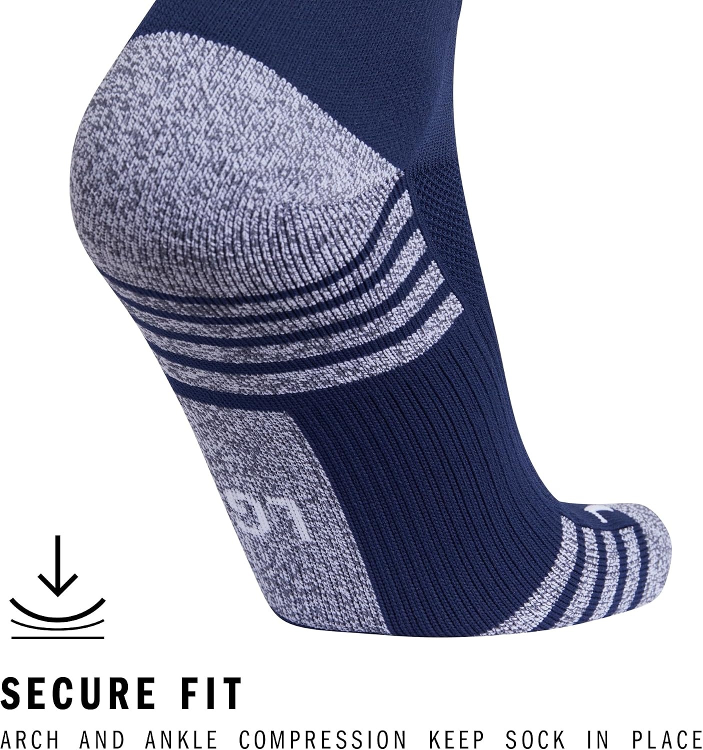image:imageadidas Unisex Team Speed Soccer Socks or Calf Sleeves 1 Pair OvertheCalfTeam Navy BlueWhite4Sock