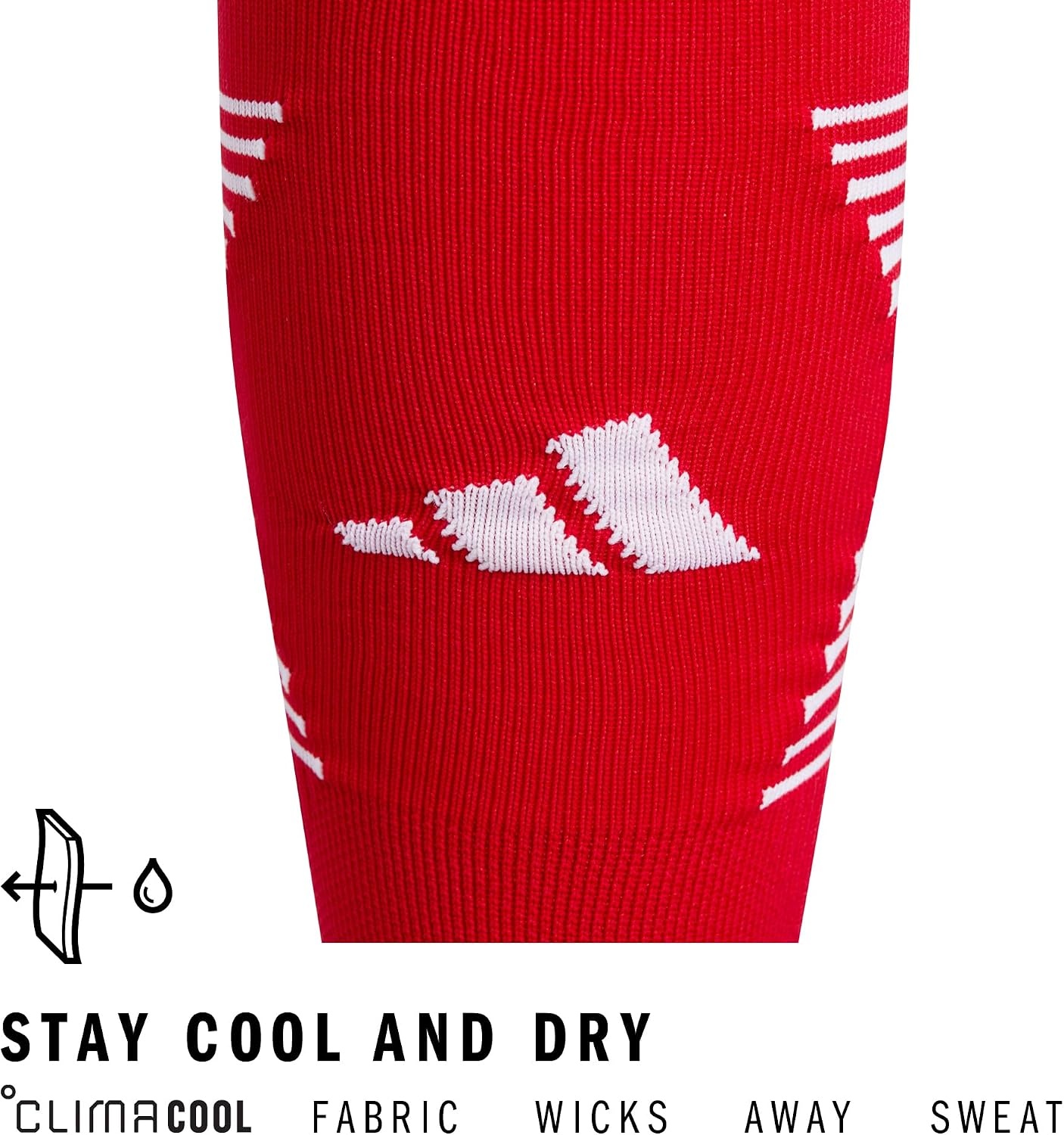 image:imageadidas Unisex Team Speed Soccer Socks or Calf Sleeves 1 Pair OvertheCalfTeam Power RedWhite4Sock