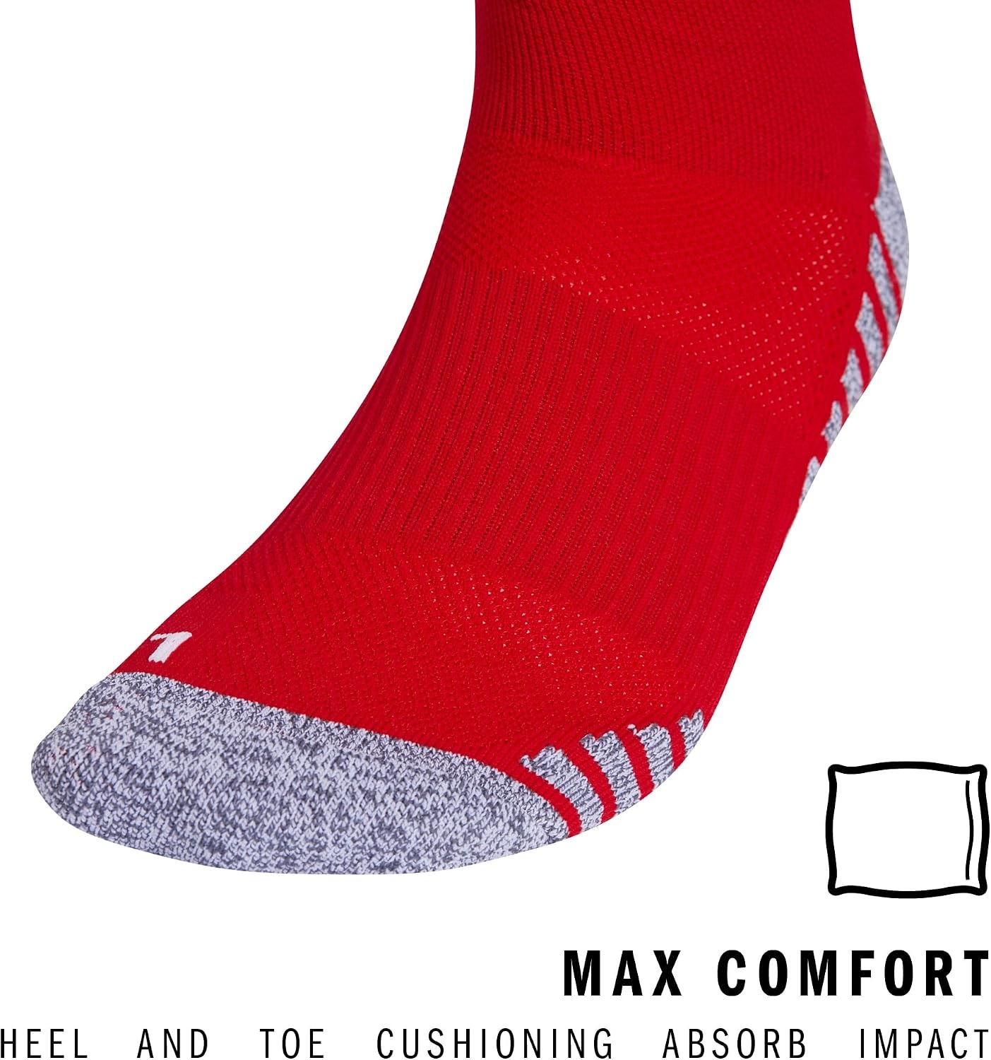 image:imageadidas Unisex Team Speed Soccer Socks or Calf Sleeves 1 Pair OvertheCalfTeam Power RedWhite4Sock