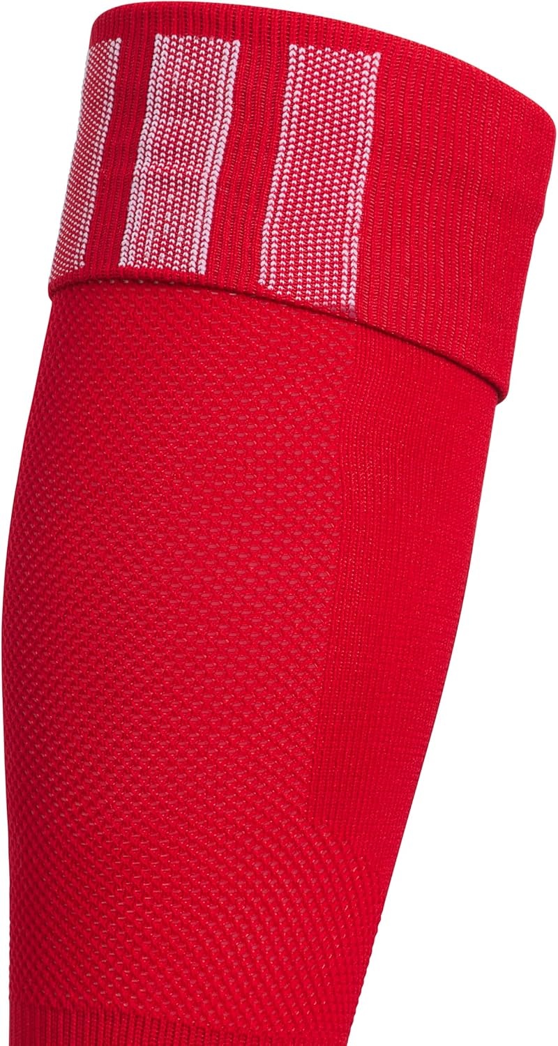 image:imageadidas Unisex Team Speed Soccer Socks or Calf Sleeves 1 Pair OvertheCalfTeam Power RedWhite5Sock