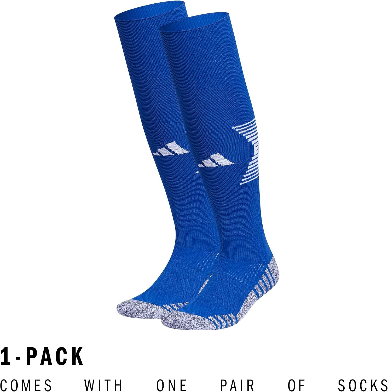 image:imageadidas Unisex Team Speed Soccer Socks or Calf Sleeves 1 Pair OvertheCalfTeam Royal BlueWhite4Sock