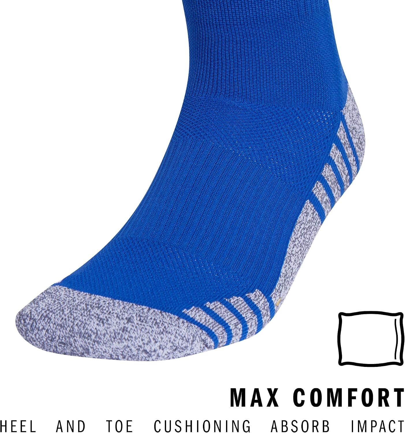image:imageadidas Unisex Team Speed Soccer Socks or Calf Sleeves 1 Pair OvertheCalfTeam Royal BlueWhite4Sock