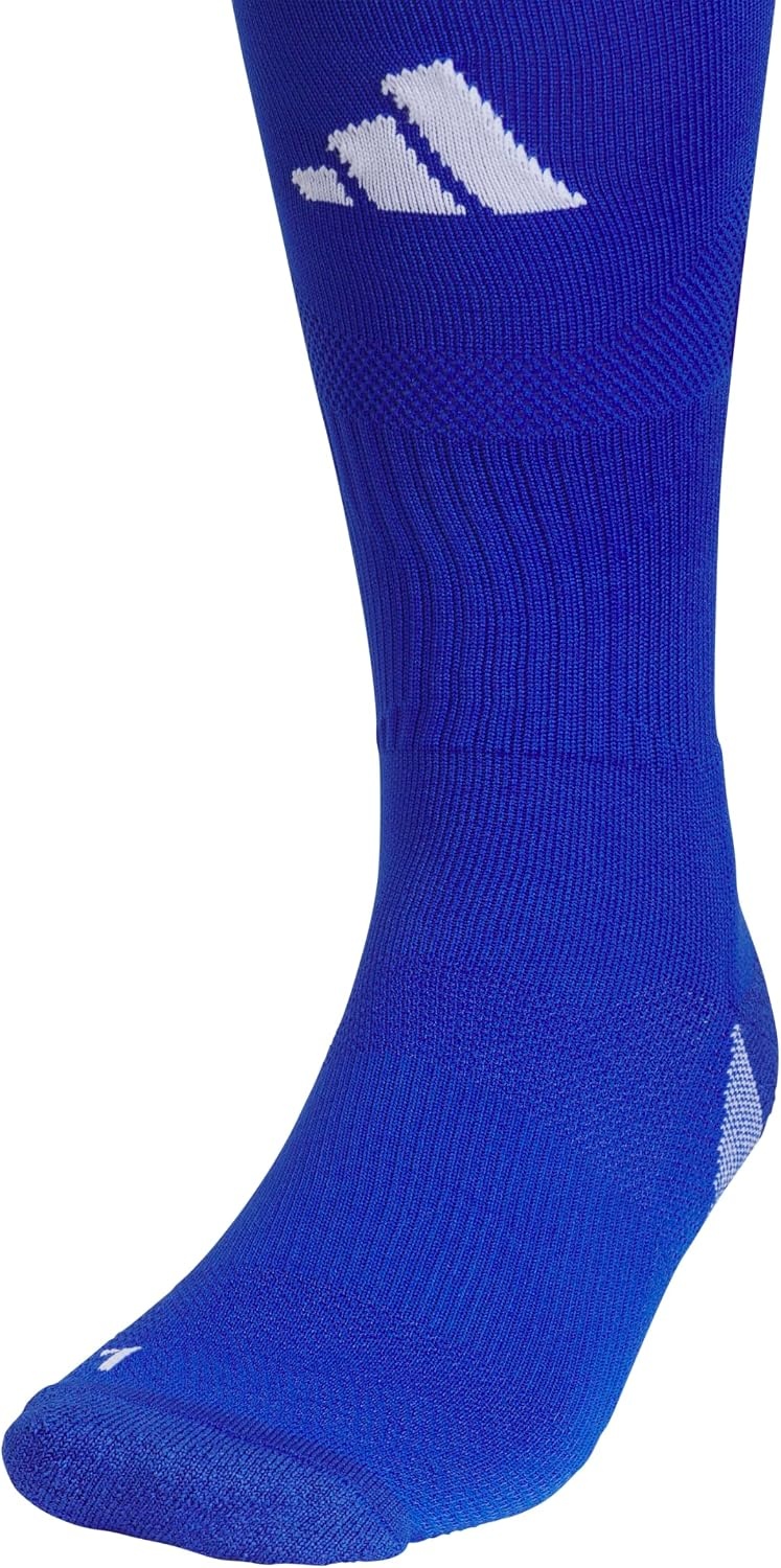 image:imageadidas Unisex Team Speed Soccer Socks or Calf Sleeves 1 Pair OvertheCalfTeam Royal BlueWhite5Sock