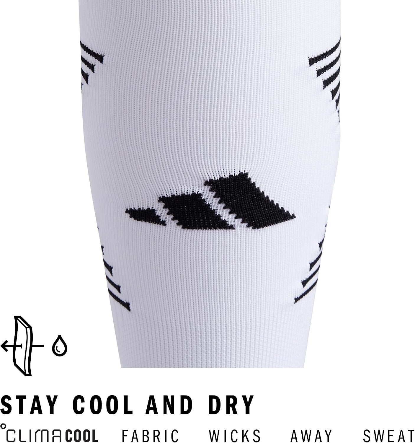 image:imageadidas Unisex Team Speed Soccer Socks or Calf Sleeves 1 Pair OvertheCalfWhiteBlack4Sock