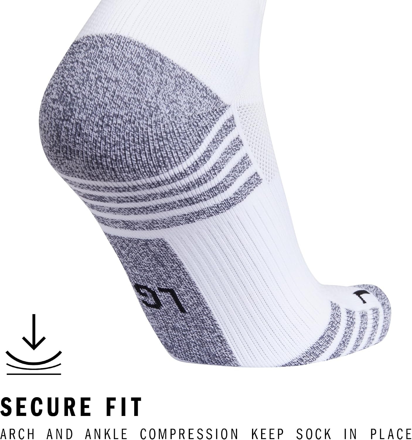 image:imageadidas Unisex Team Speed Soccer Socks or Calf Sleeves 1 Pair OvertheCalfWhiteBlack4Sock