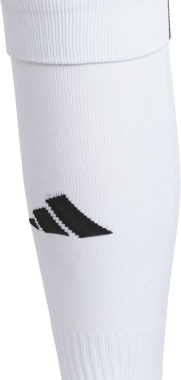 image:imageadidas Unisex Team Speed Soccer Socks or Calf Sleeves 1 Pair OvertheCalfWhiteBlack5Sleeve