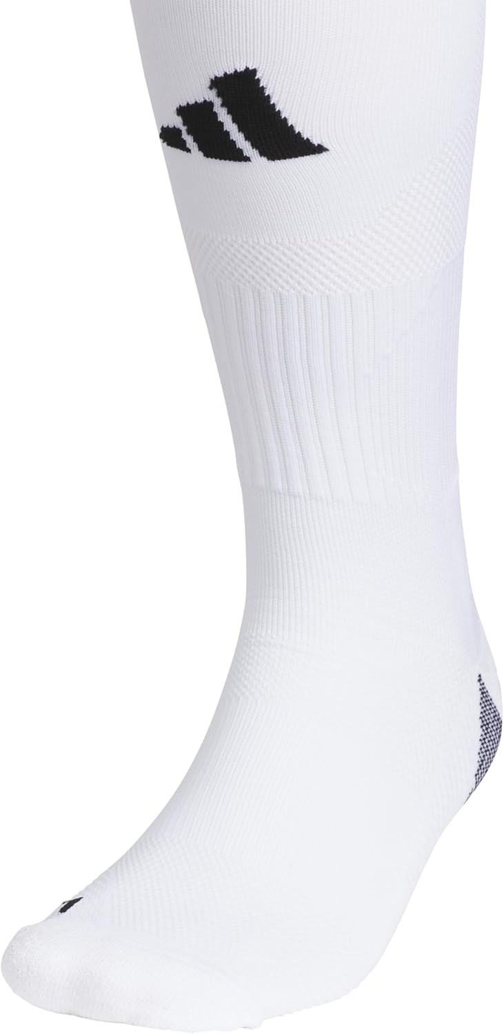 image:imageadidas Unisex Team Speed Soccer Socks or Calf Sleeves 1 Pair OvertheCalfWhiteBlack5Sock