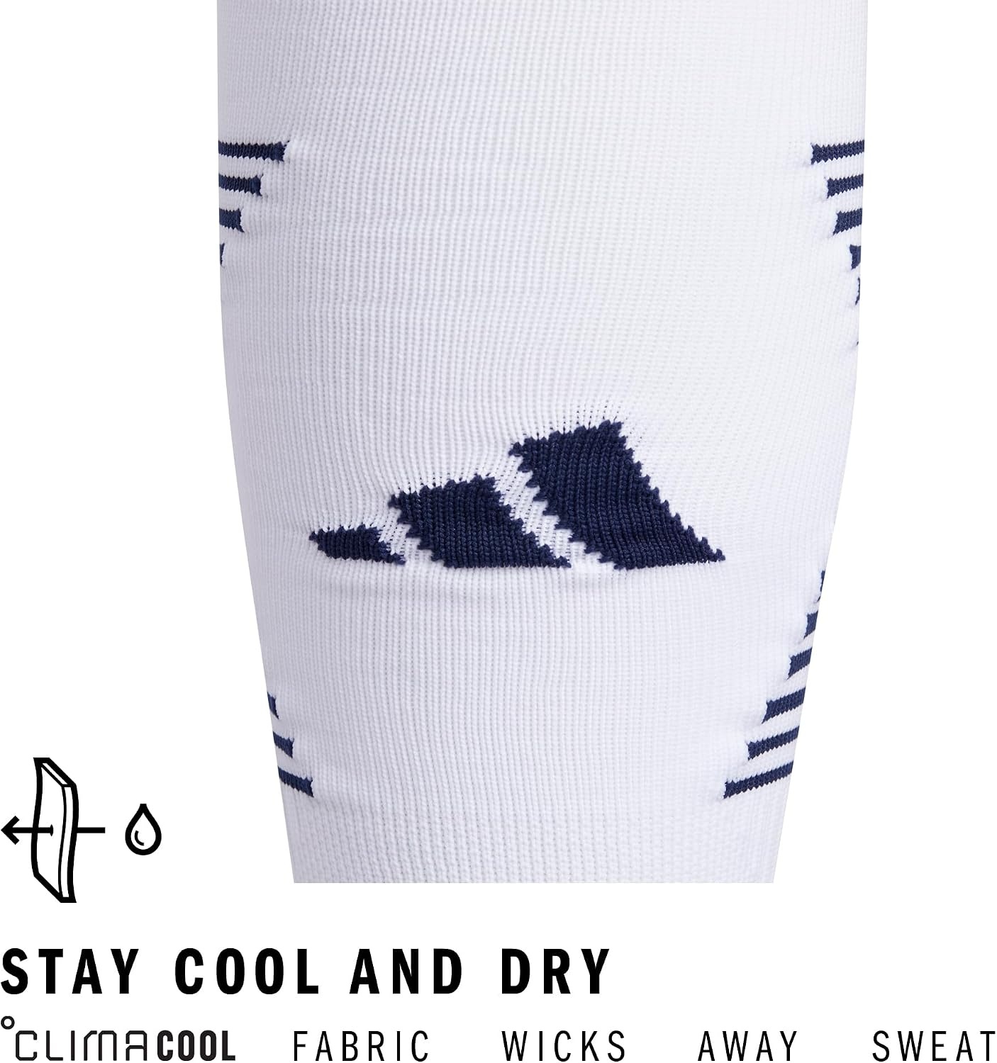 image:imageadidas Unisex Team Speed Soccer Socks or Calf Sleeves 1 Pair OvertheCalfWhiteTeam Navy Blue4Sock