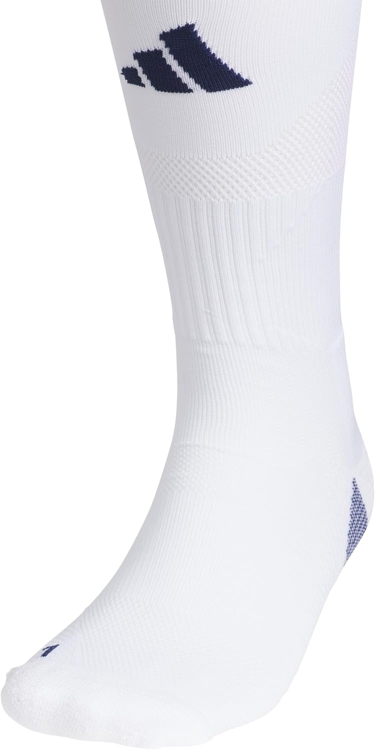 image:imageadidas Unisex Team Speed Soccer Socks or Calf Sleeves 1 Pair OvertheCalfWhiteTeam Navy Blue5Sock