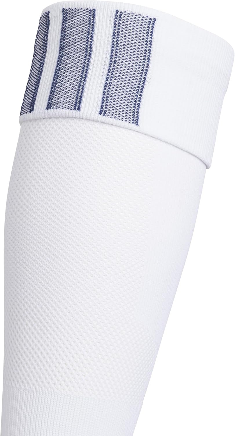 image:imageadidas Unisex Team Speed Soccer Socks or Calf Sleeves 1 Pair OvertheCalfWhiteTeam Navy Blue5Sock