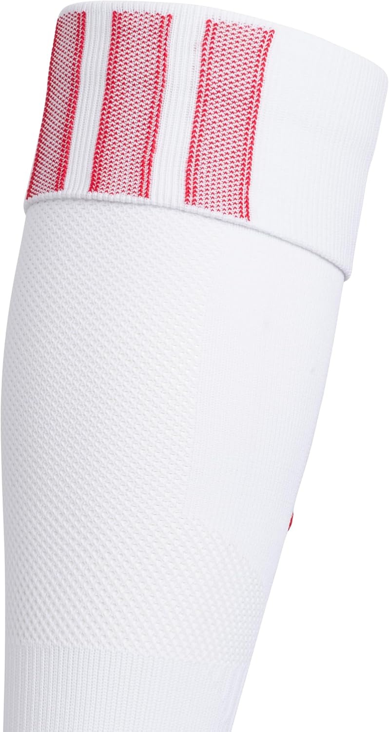 image:imageadidas Unisex Team Speed Soccer Socks or Calf Sleeves 1 Pair OvertheCalfWhiteTeam Power Red 25Sock