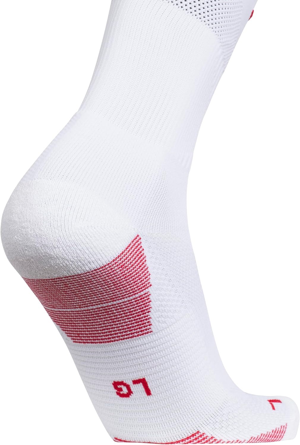 image:imageadidas Unisex Team Speed Soccer Socks or Calf Sleeves 1 Pair OvertheCalfWhiteTeam Power Red 25Sock