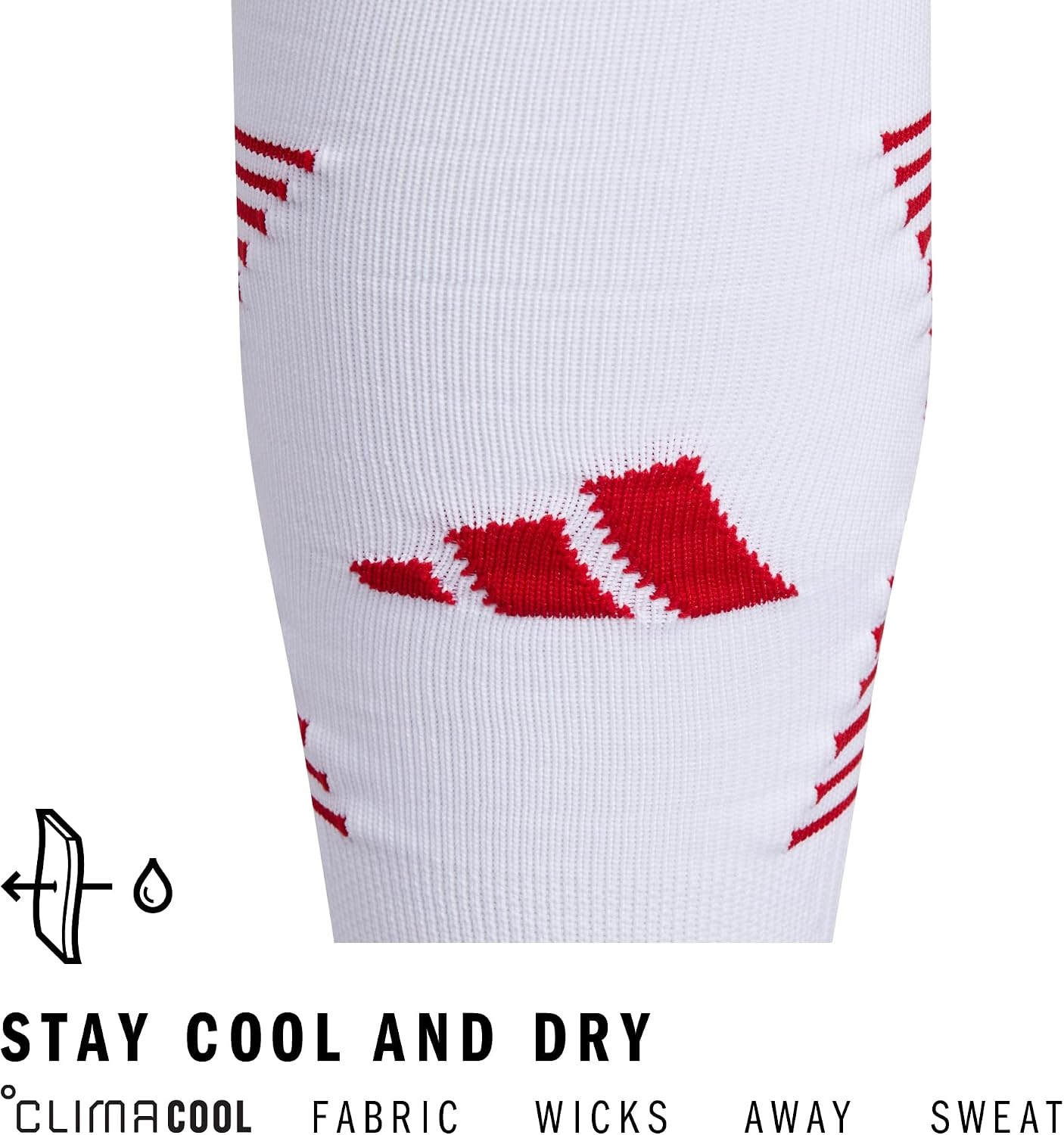 image:imageadidas Unisex Team Speed Soccer Socks or Calf Sleeves 1 Pair OvertheCalfWhiteTeam Power Red4Sock