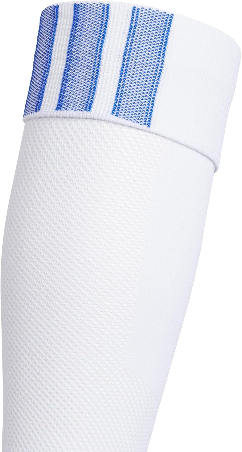 image:imageadidas Unisex Team Speed Soccer Socks or Calf Sleeves 1 Pair OvertheCalfWhiteTeam Royal Blue5Sock