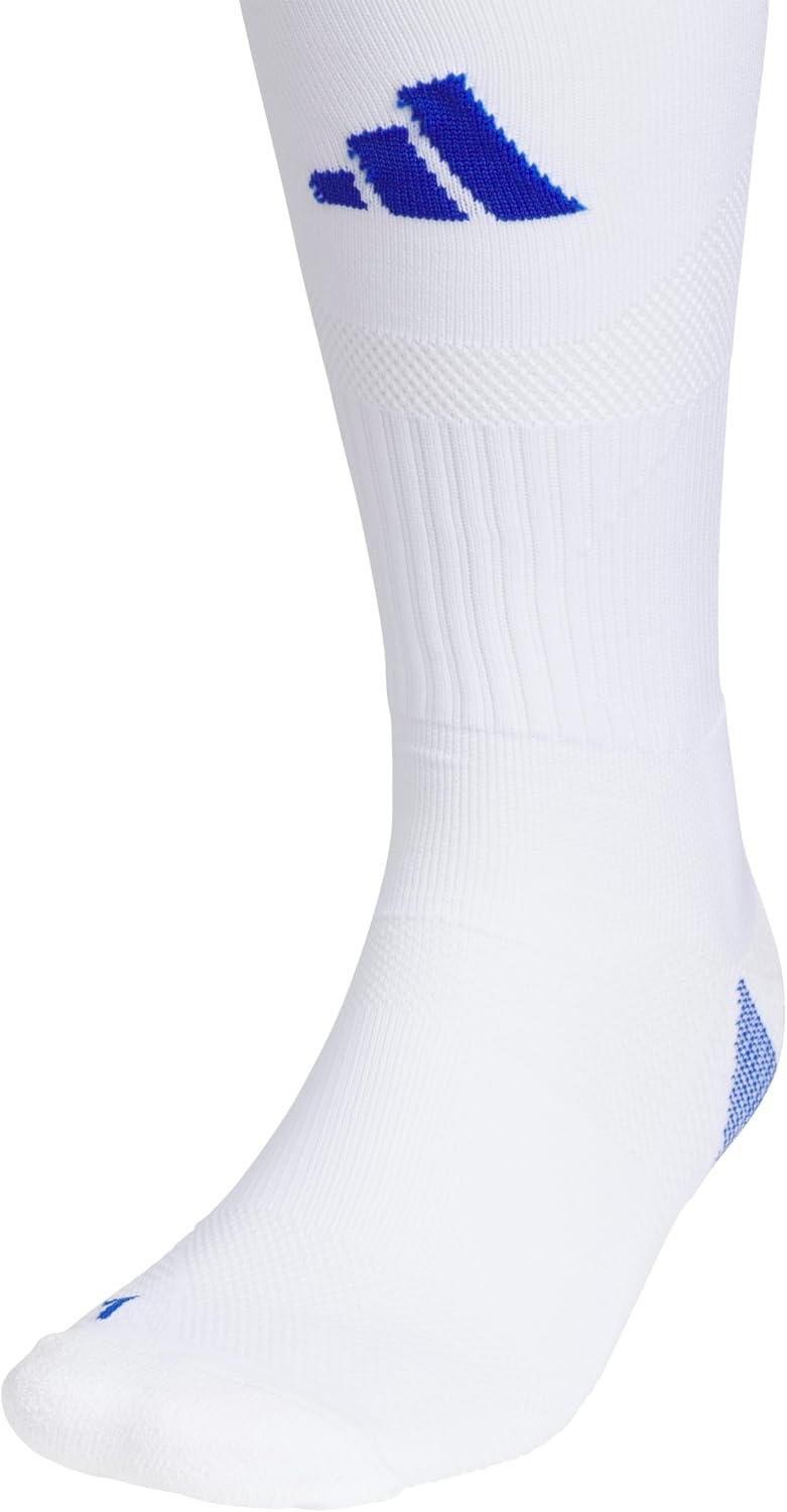 image:imageadidas Unisex Team Speed Soccer Socks or Calf Sleeves 1 Pair OvertheCalfWhiteTeam Royal Blue5Sock