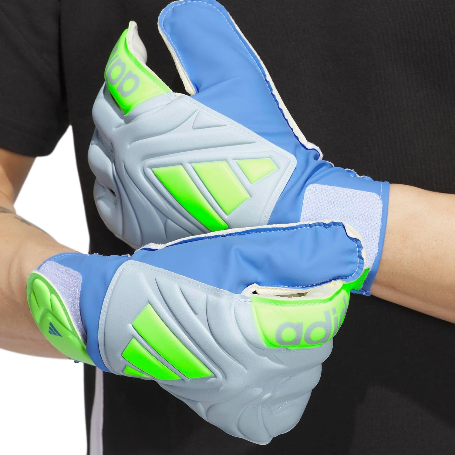 image:imageadidas UnisexAdult Copa Club Goalie Soccer GlovesBlue FusionHalo BlueLucid Lemon