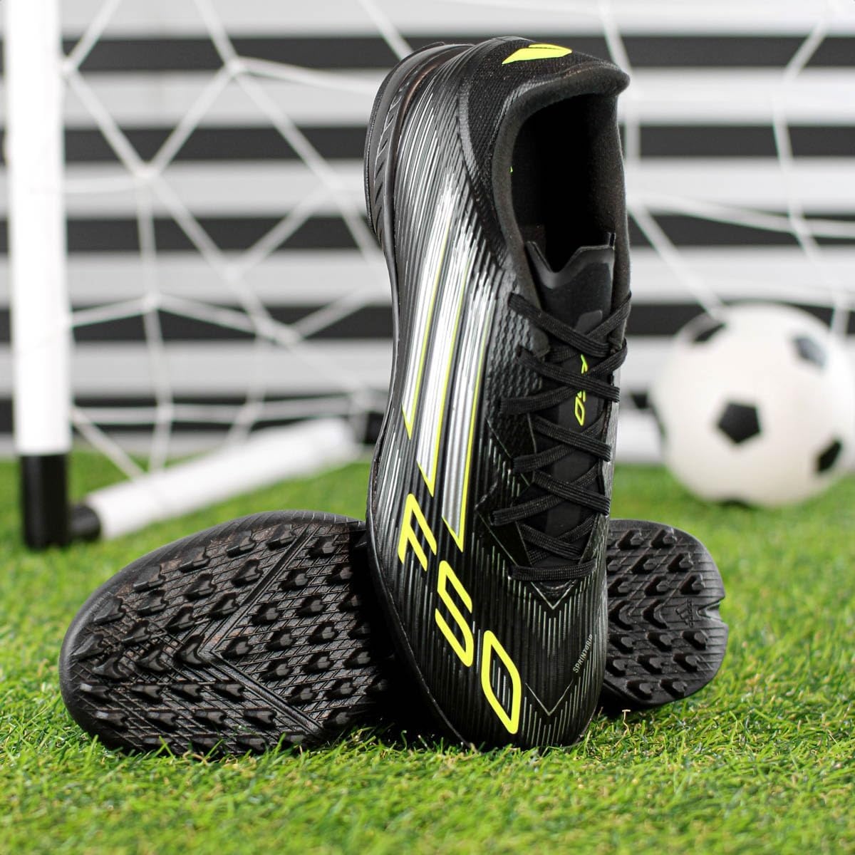 image:imageadidas UnisexAdult F50 League TurfBlackIron MetallicLucid Lemon