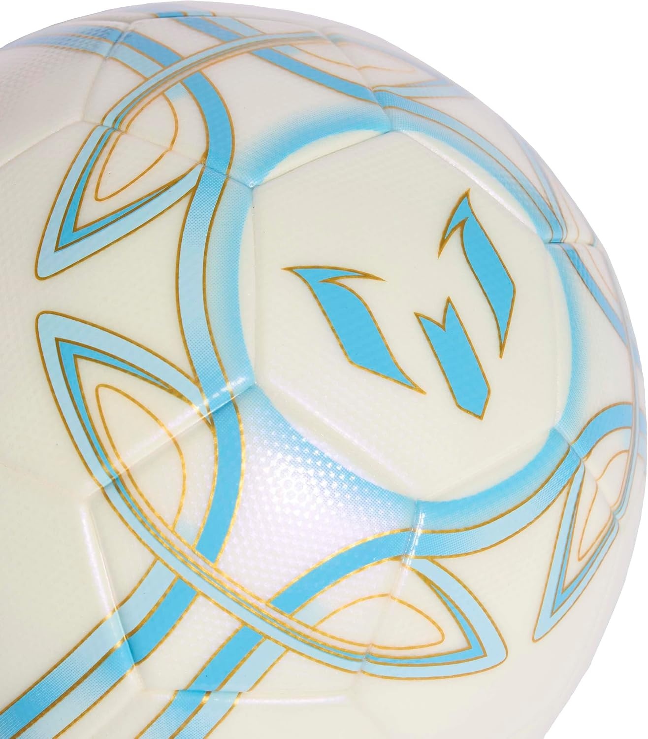 image:imageadidas UnisexAdult Messi League Soccer BallIvorySemi Blue BurstIcey BlueGold Metallic