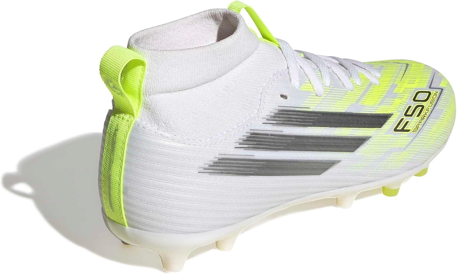 image:imageadidas UnisexChild F50 Sparkfusion League Mid Cut Firm GroundArti SneakerWhiteIron MetallicYellow