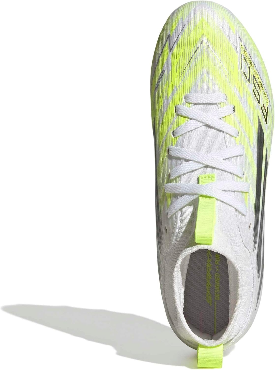 image:imageadidas UnisexChild F50 Sparkfusion League Mid Cut Firm GroundArti SneakerWhiteIron MetallicYellow