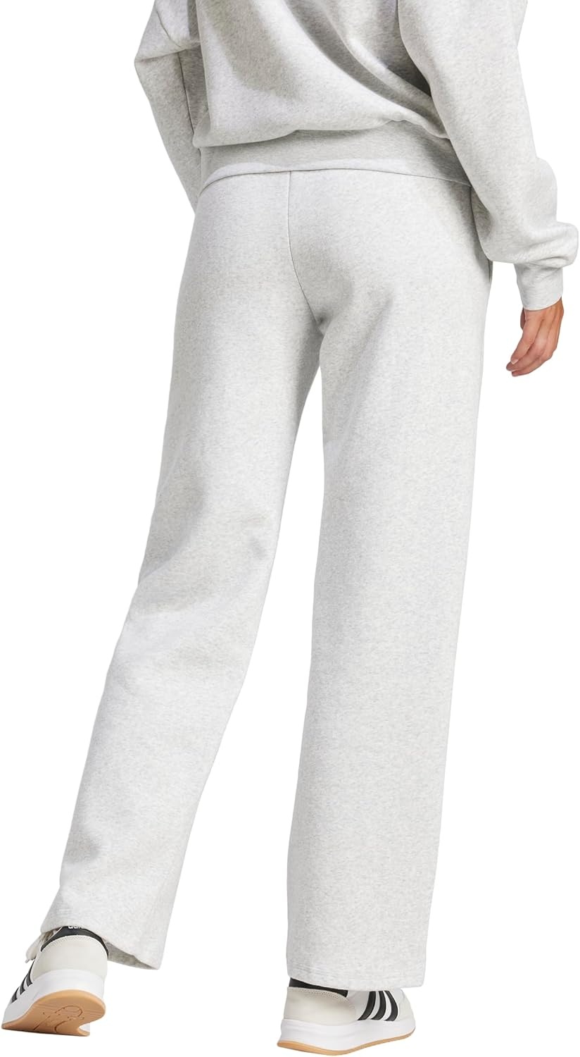 image:imageadidas Womens Essentials Small Logo FeelCozy Open Hem PantsLight Grey HeatherWhite