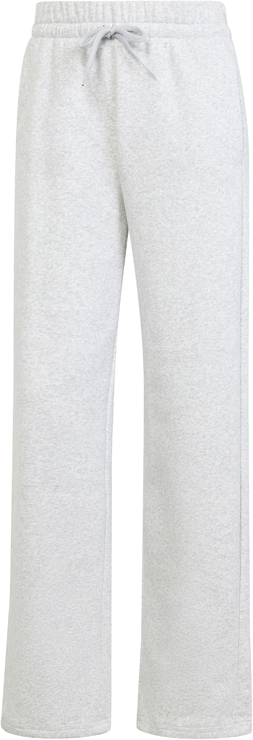 image:imageadidas Womens Essentials Small Logo FeelCozy Open Hem PantsLight Grey HeatherWhite