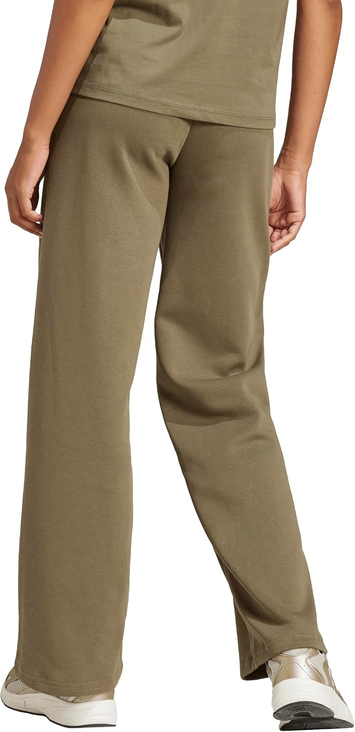 image:imageadidas Womens Essentials Small Logo FeelCozy Open Hem PantsOlive StrataWhite
