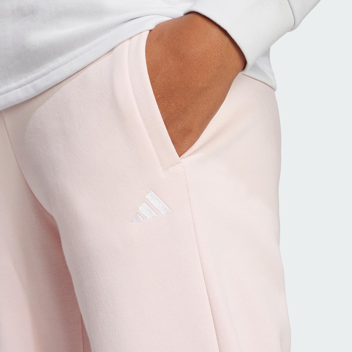 image:imageadidas Womens Essentials Small Logo FeelCozy Open Hem PantsSandy Pink
