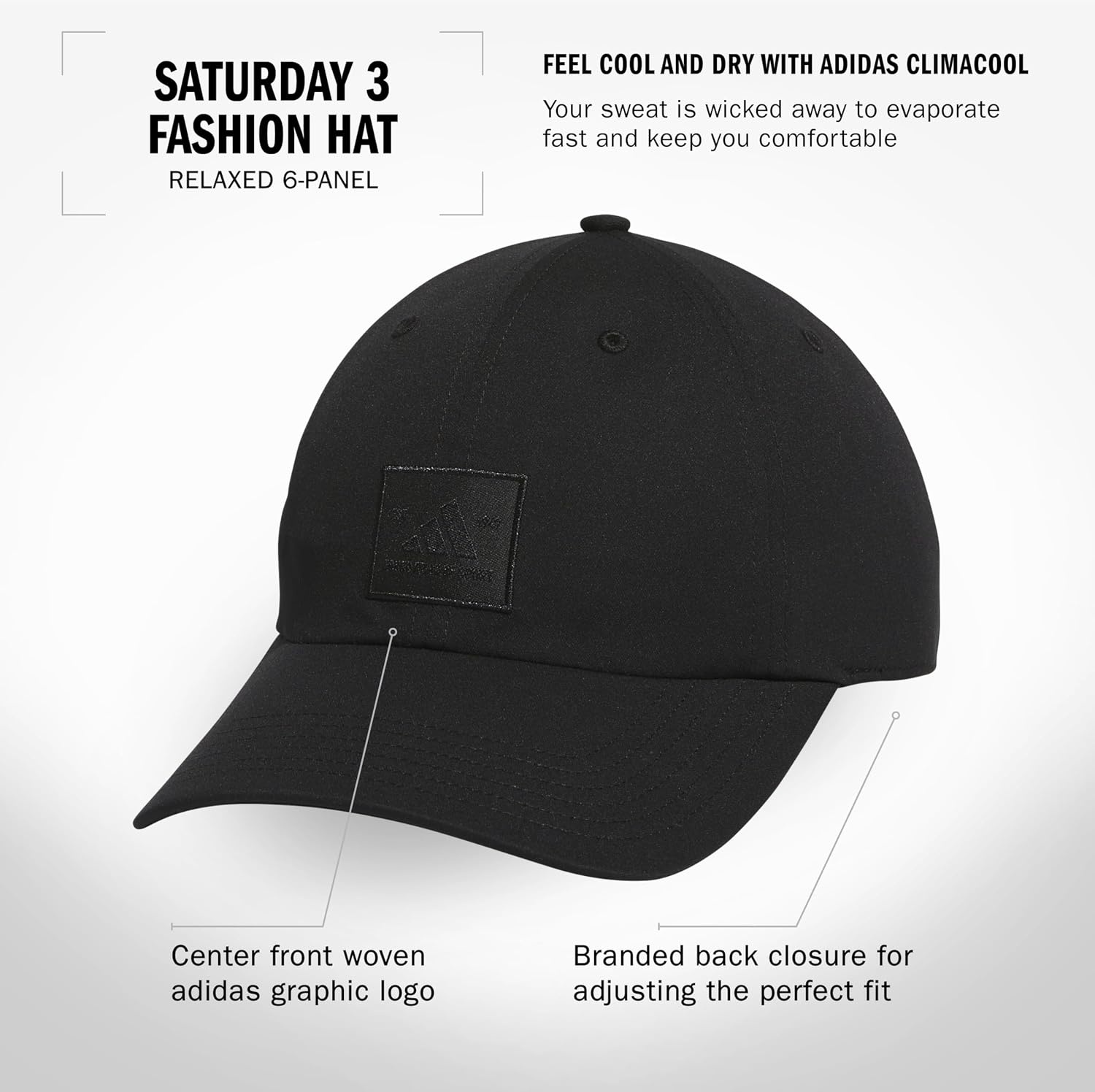 image:imageadidas Womens Saturday 2 HatBlackWhiteFashion3