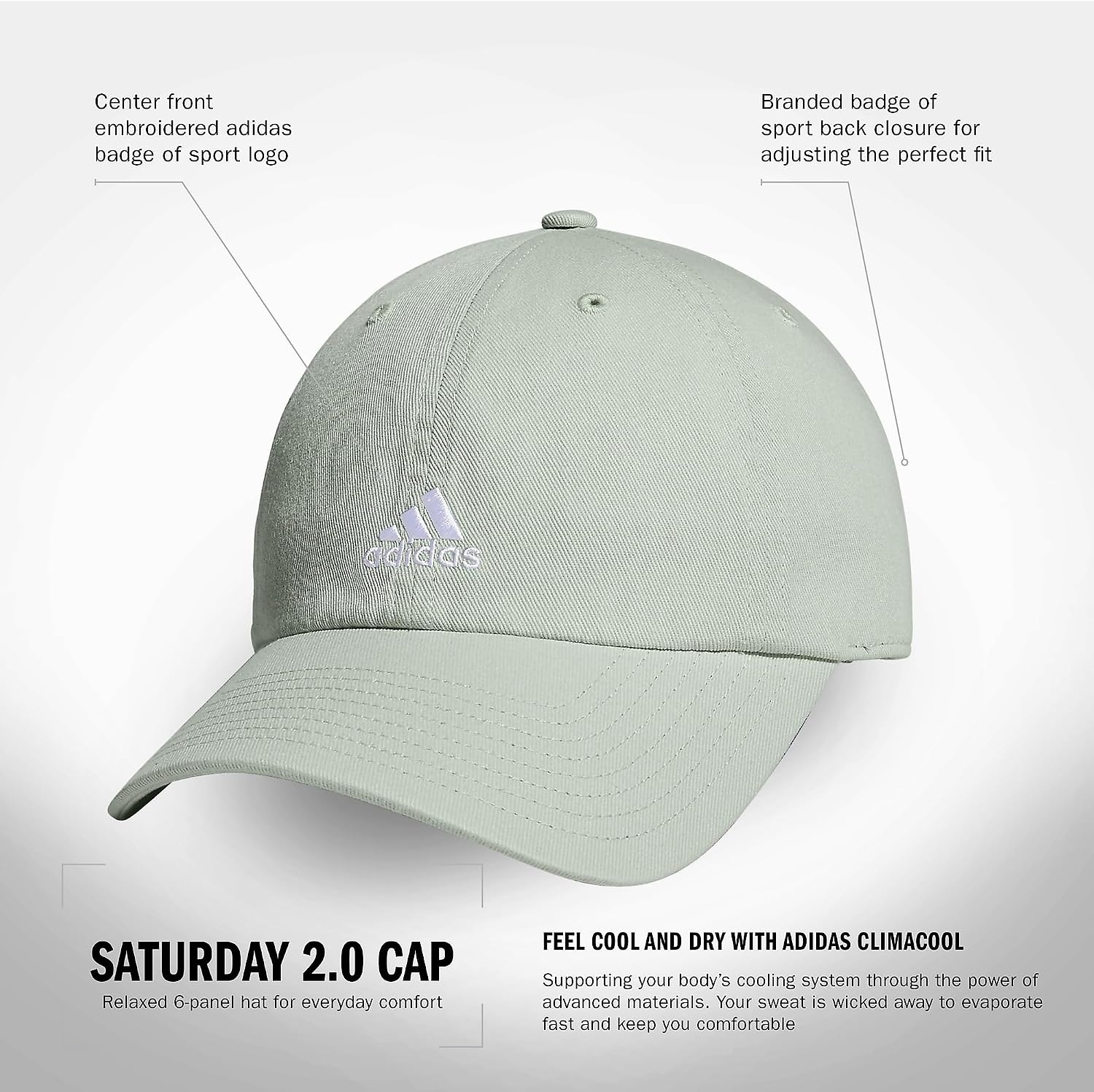 image:imageadidas Womens Saturday 2 HatLinen GreenWhite2