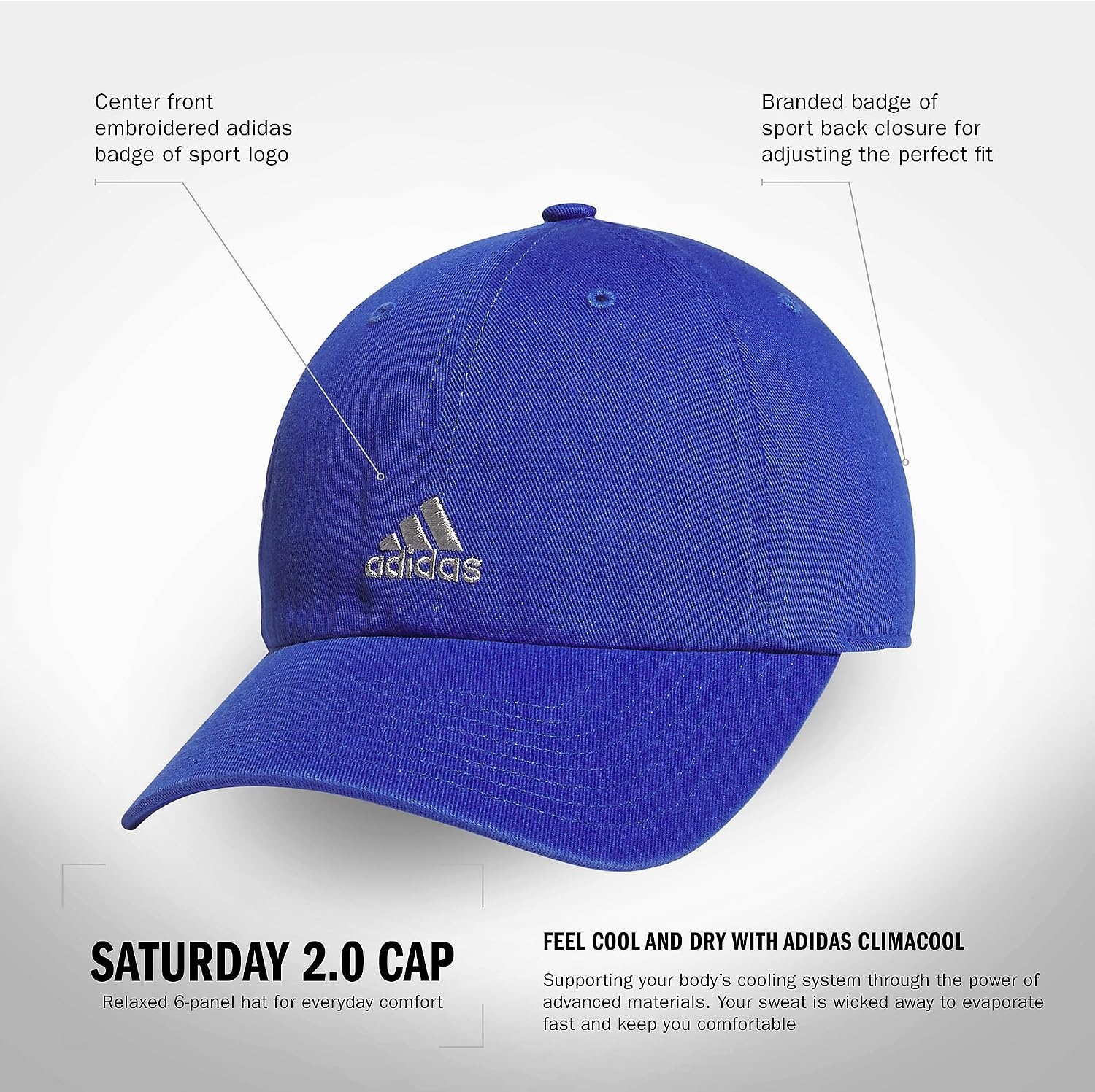 image:imageadidas Womens Saturday 2 HatSemi Lucid BlueGrey Two2