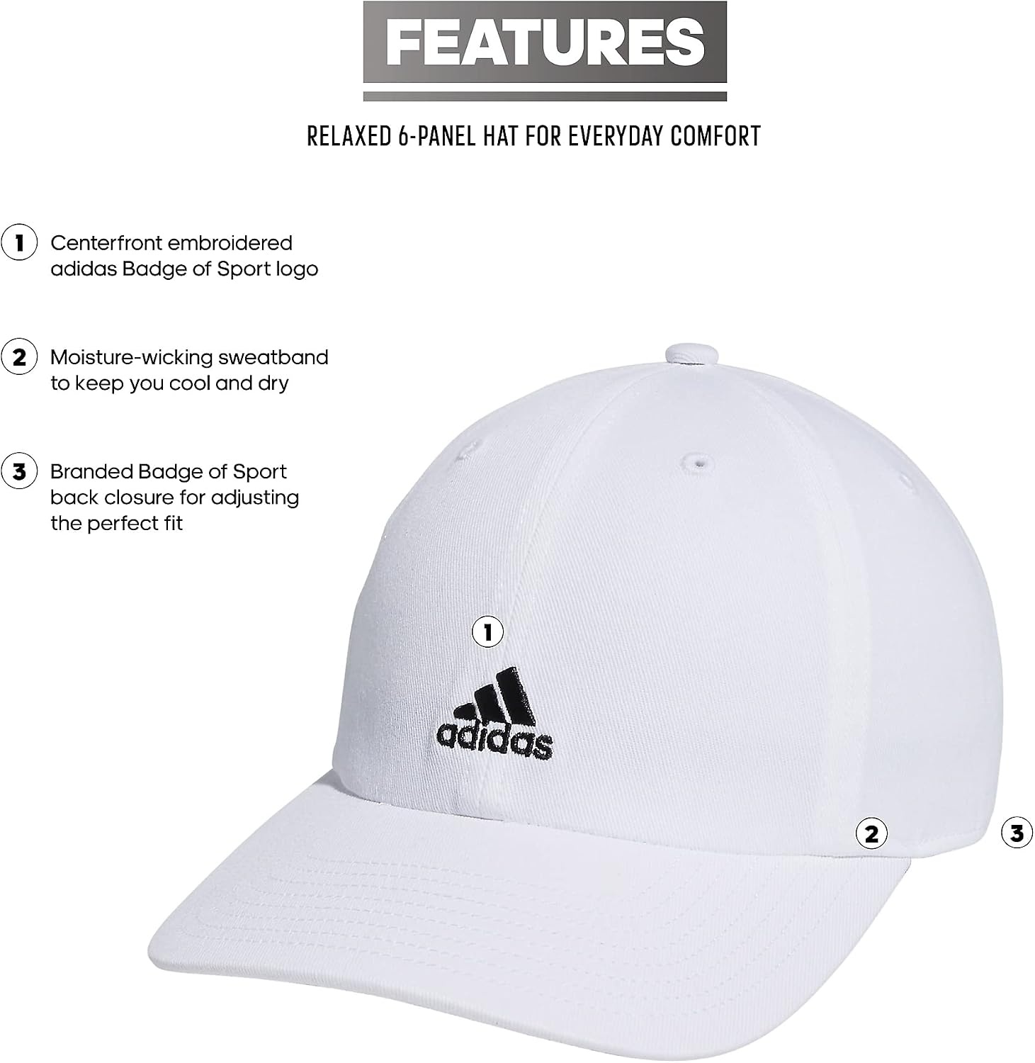image:imageadidas Womens Saturday 2 HatWhiteBlack2