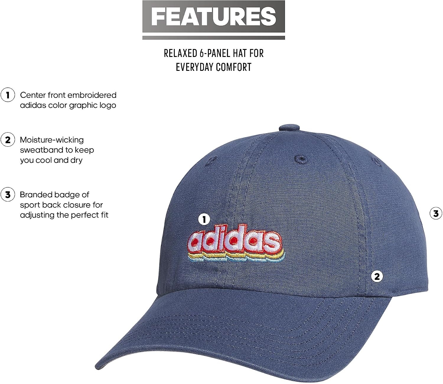 image:imageadidas Womens Saturday 20 Graphic HatPreloved Ink BlueWhiteBright Red20Graphic