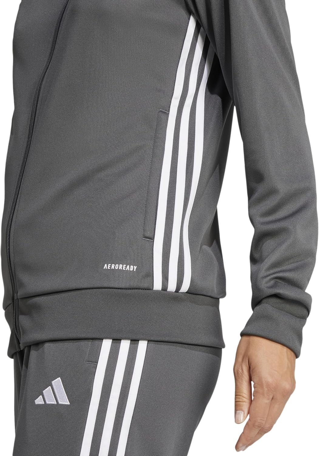 image:imageadidas Womens Tiro Essentials Training JacketGrey SixWhite