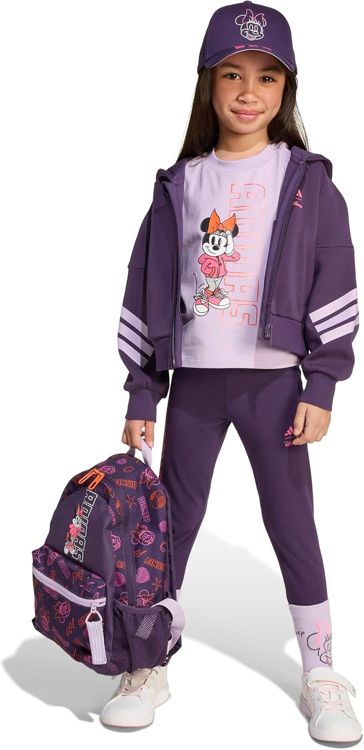 image:imageadidas girls Disney Minnie Mouse Track TopAurora PlumPowder PlumLucid Pink