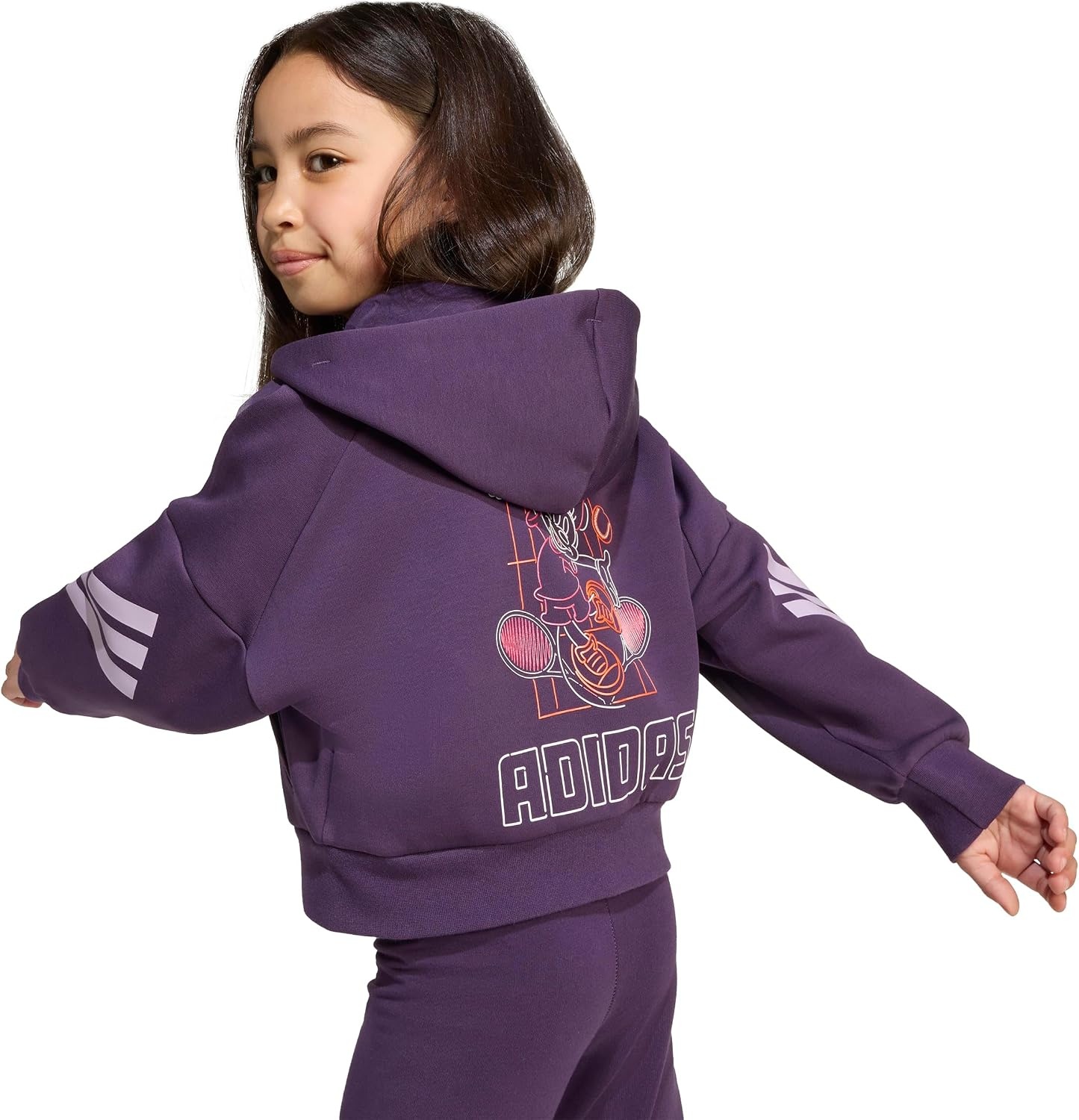 image:imageadidas girls Disney Minnie Mouse Track TopAurora PlumPowder PlumLucid Pink