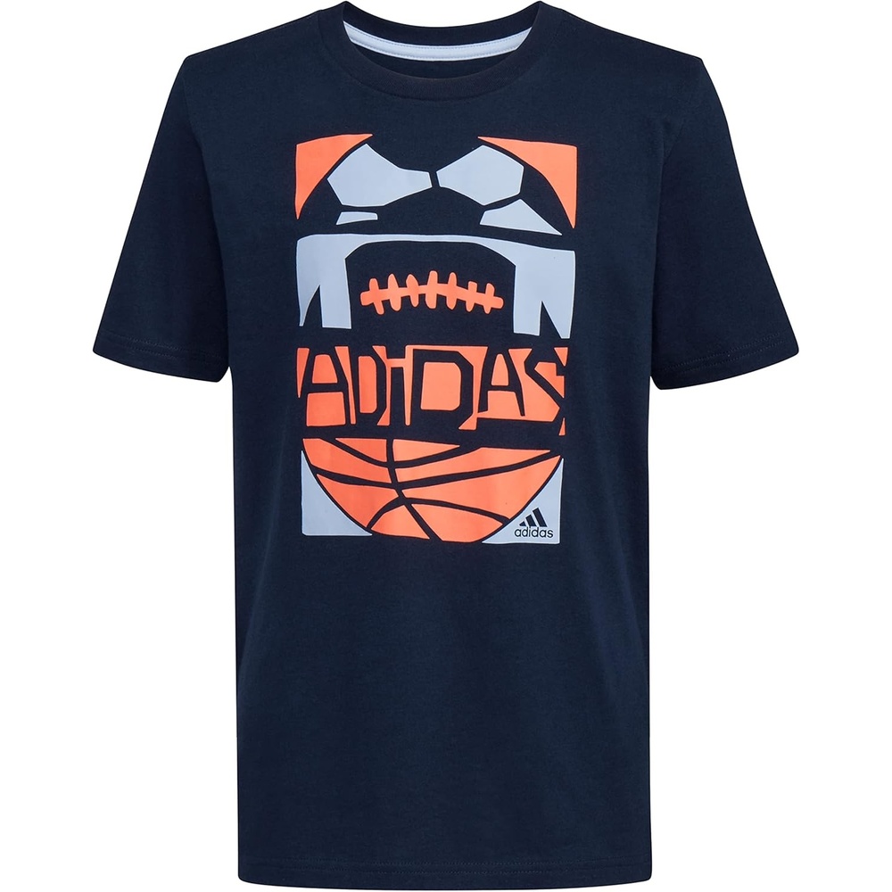 image:imageAdidas Boys Short Sleeve TShirt Sports Graphic Tee ShirtCollegiate Navy