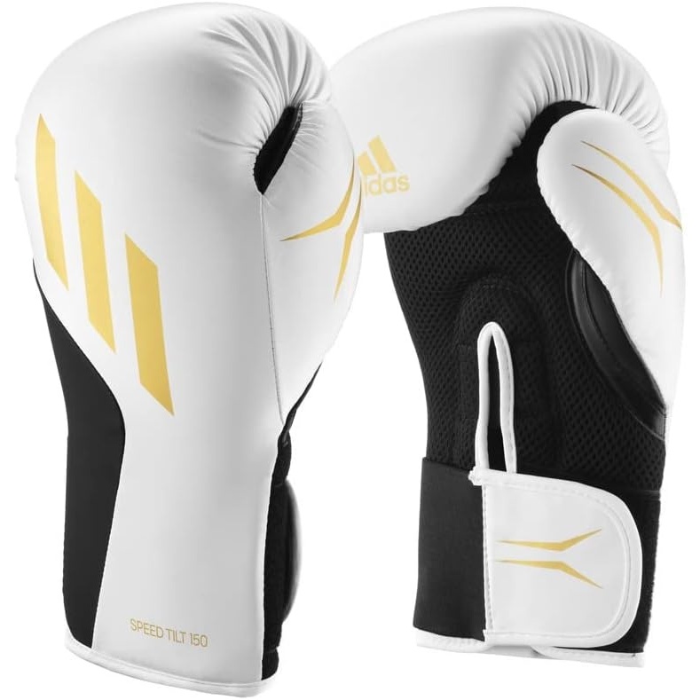 image:imageAdidas Speed TILT 150 Boxing Gloves Training Boxing Gloves for Men amp Women Heavy Bag Gloves Kickboxing Gloves Punching Gloves for Fitness amp MMAWhiteGoldBlack