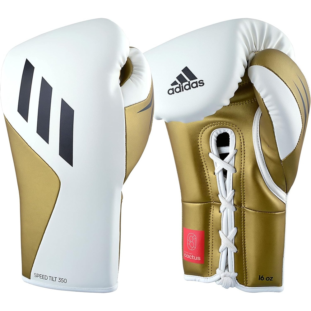 image:imageAdidas Tilt 350 Pro with Lace Closure  with New Tilt Technology  for Men Women Unisex  Sustainable Vegan Leather Boxing Kickboxing MMA Training GlovesWhiteGold